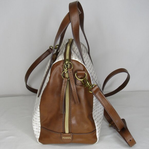 Fossil White Dot HAILEY Satchel Crossbody  Purse - Picture 4 of 8